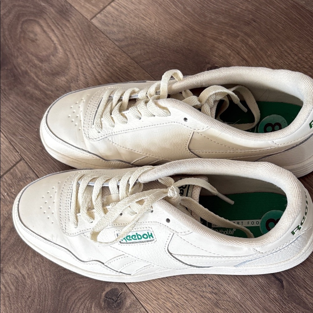 Reebok Classic White and Green Sneakers